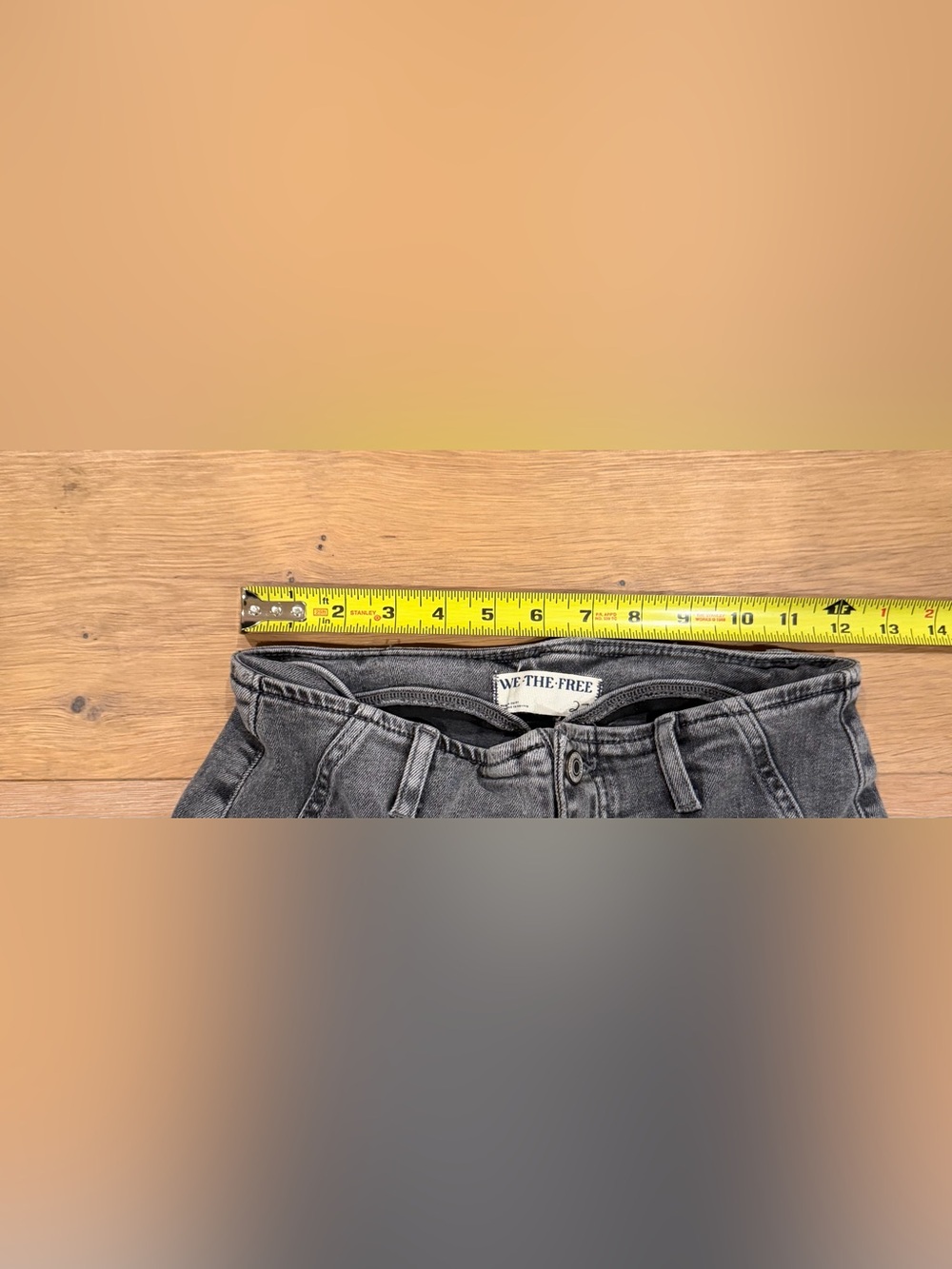 FREE PEOPLE We The Free Level Up Slit Slim Flare Jeans Size 27 Grey - Picture 10 of 12